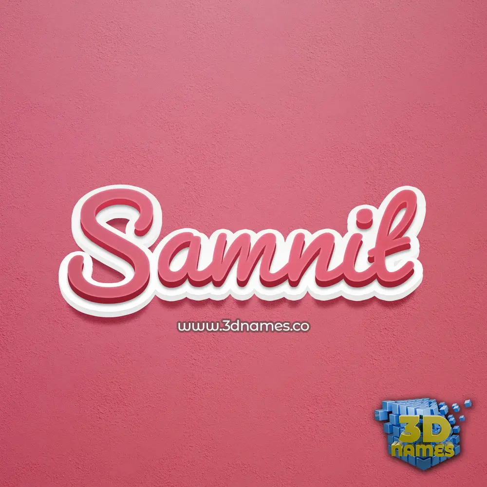 samnit in Red Scribble style - 3D name wallpaper