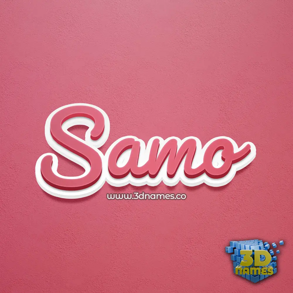samo in Red Scribble style - 3D name wallpaper