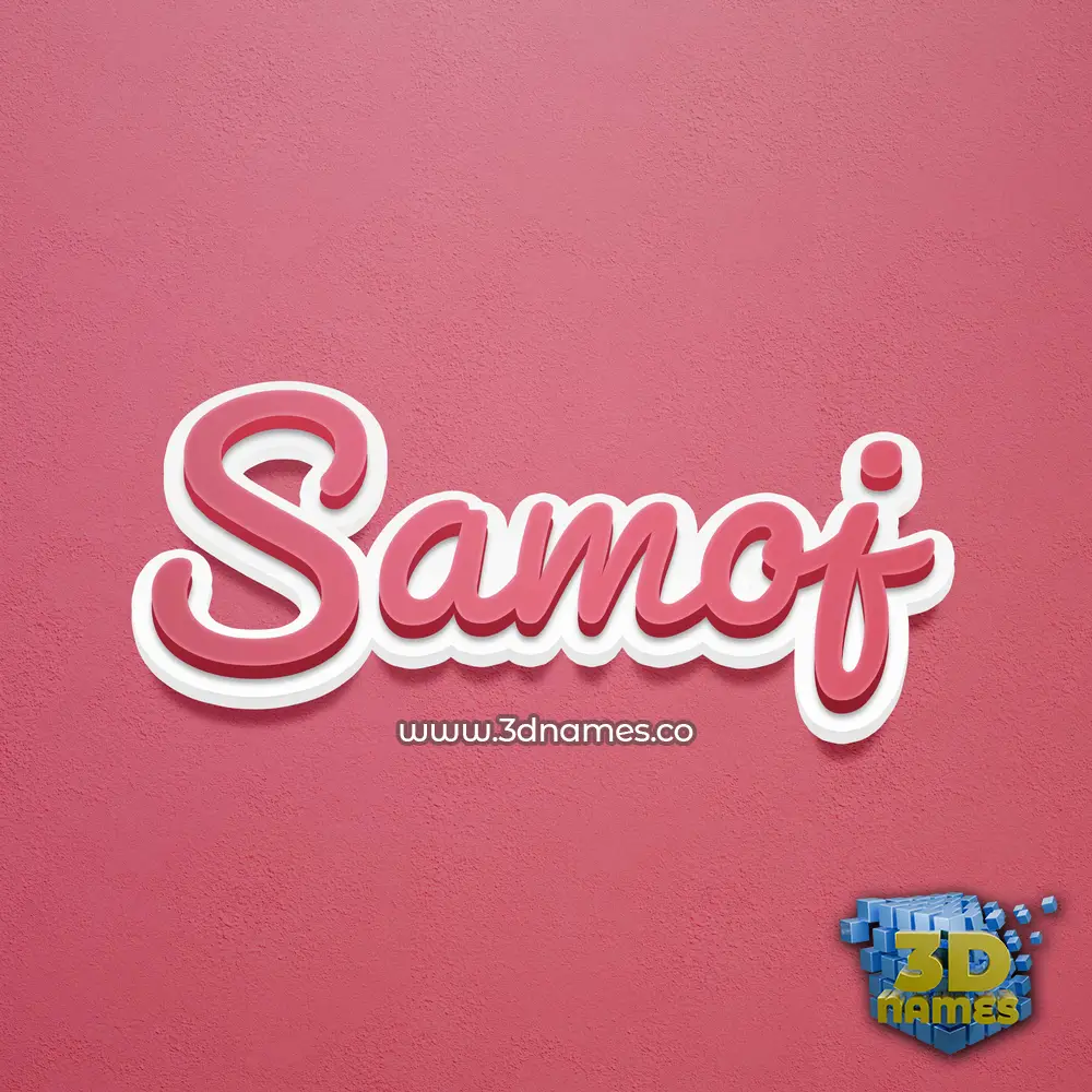samoj in Red Scribble style - 3D name wallpaper