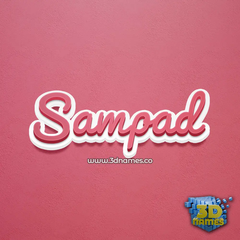 sampad in Red Scribble style - 3D name wallpaper