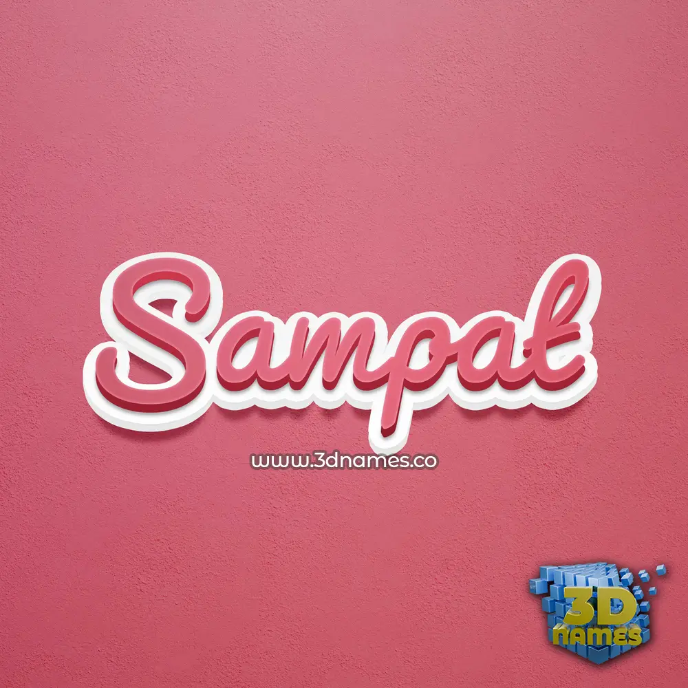 sampat in Red Scribble style - 3D name wallpaper