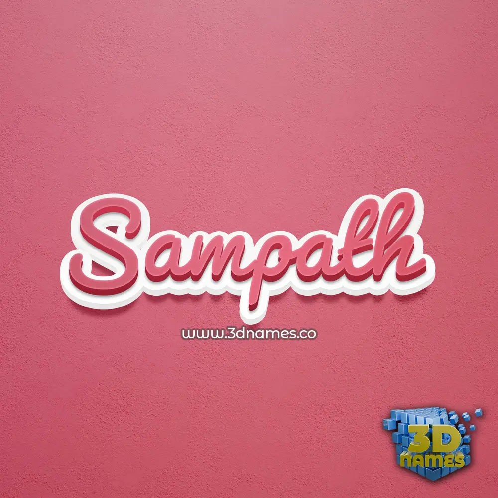 sampath in Red Scribble style - 3D name wallpaper