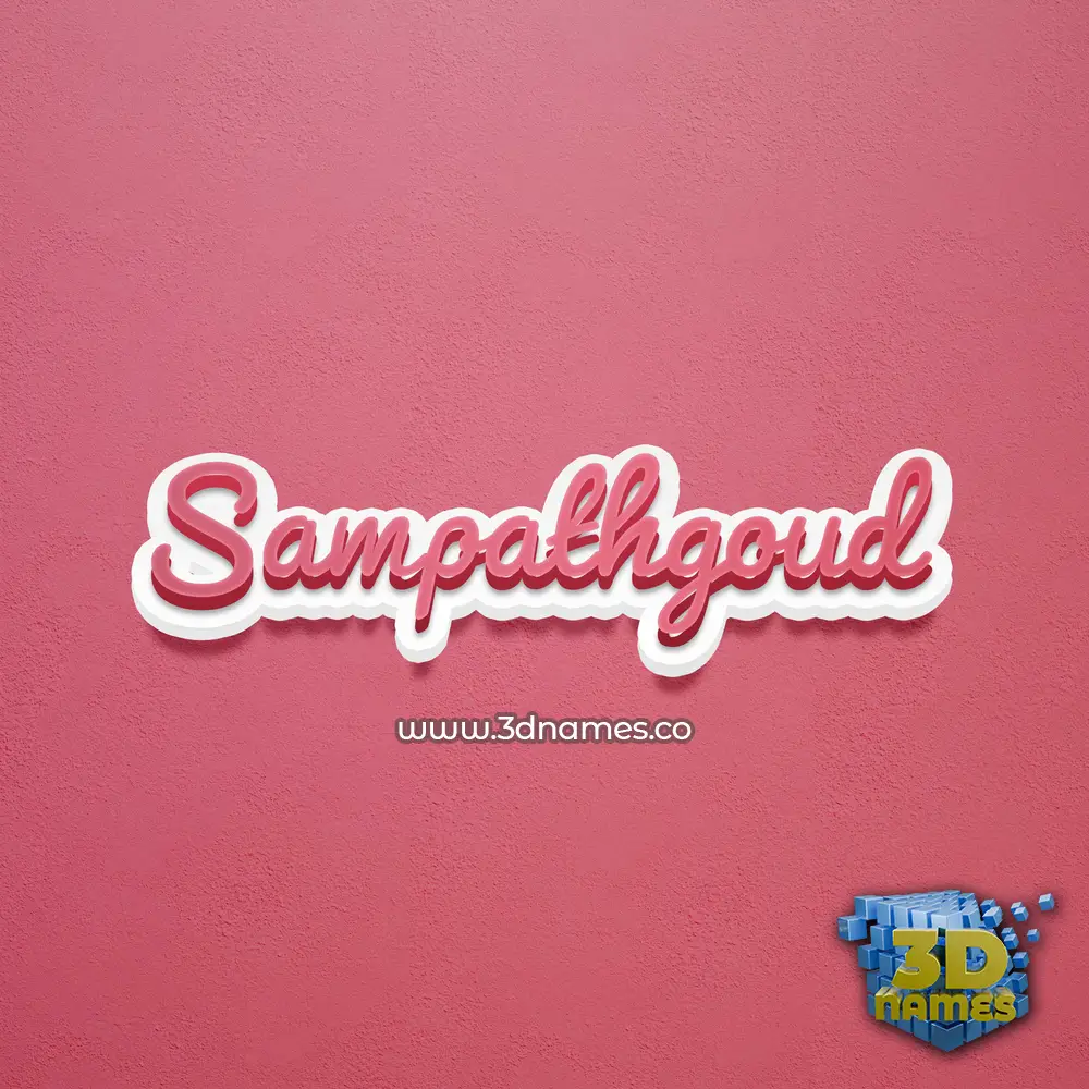 sampathgoud in Red Scribble style - 3D name wallpaper