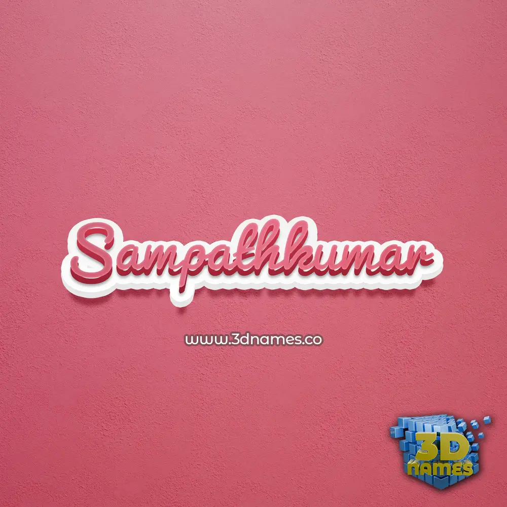 sampathkumar in Red Scribble style - 3D name wallpaper