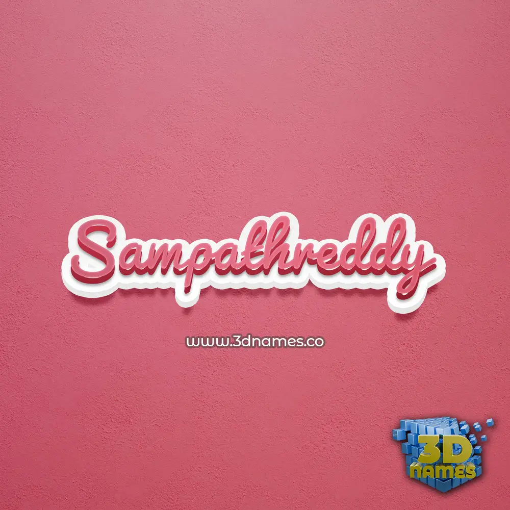 sampathreddy in Red Scribble style - 3D name wallpaper