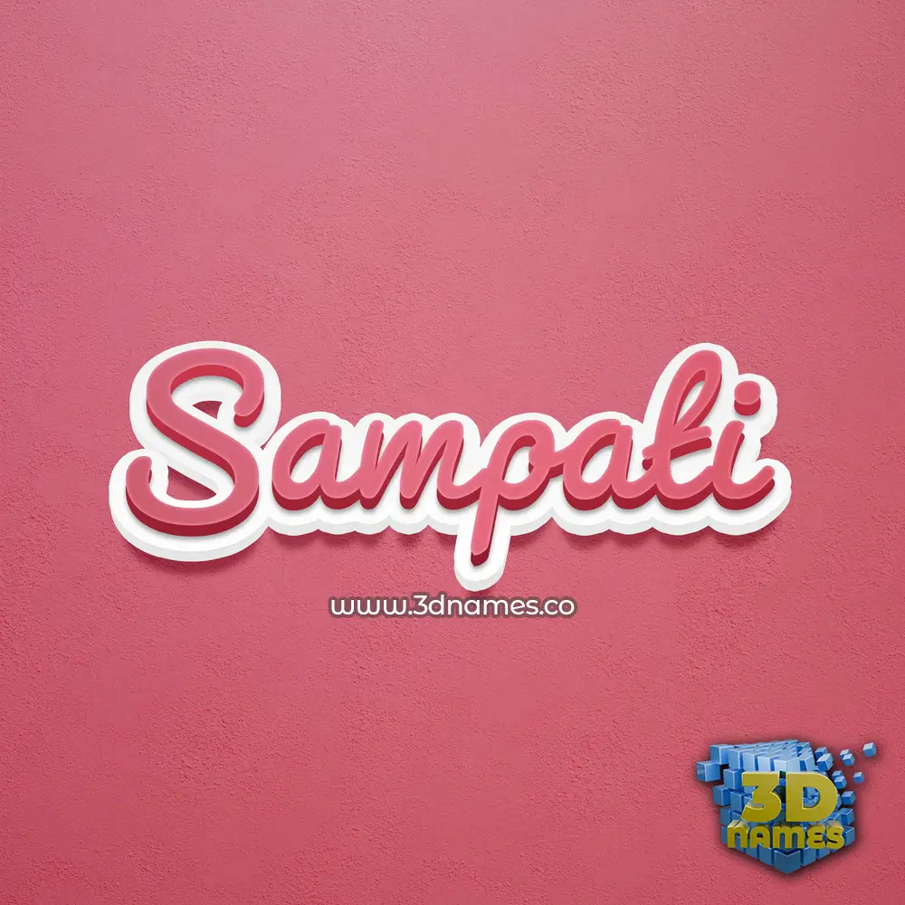 sampati in Red Scribble style - 3D name wallpaper