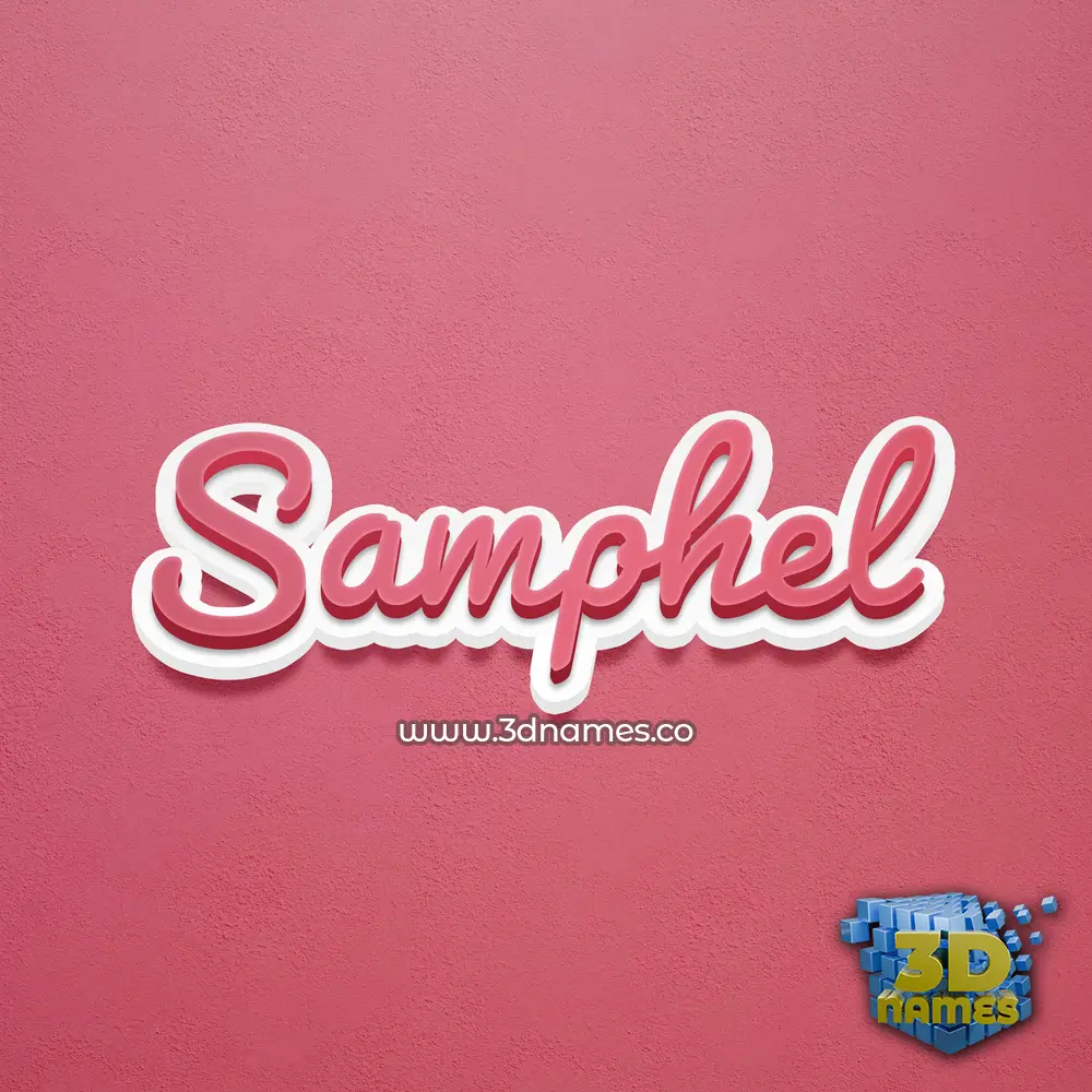 samphel in Red Scribble style - 3D name wallpaper