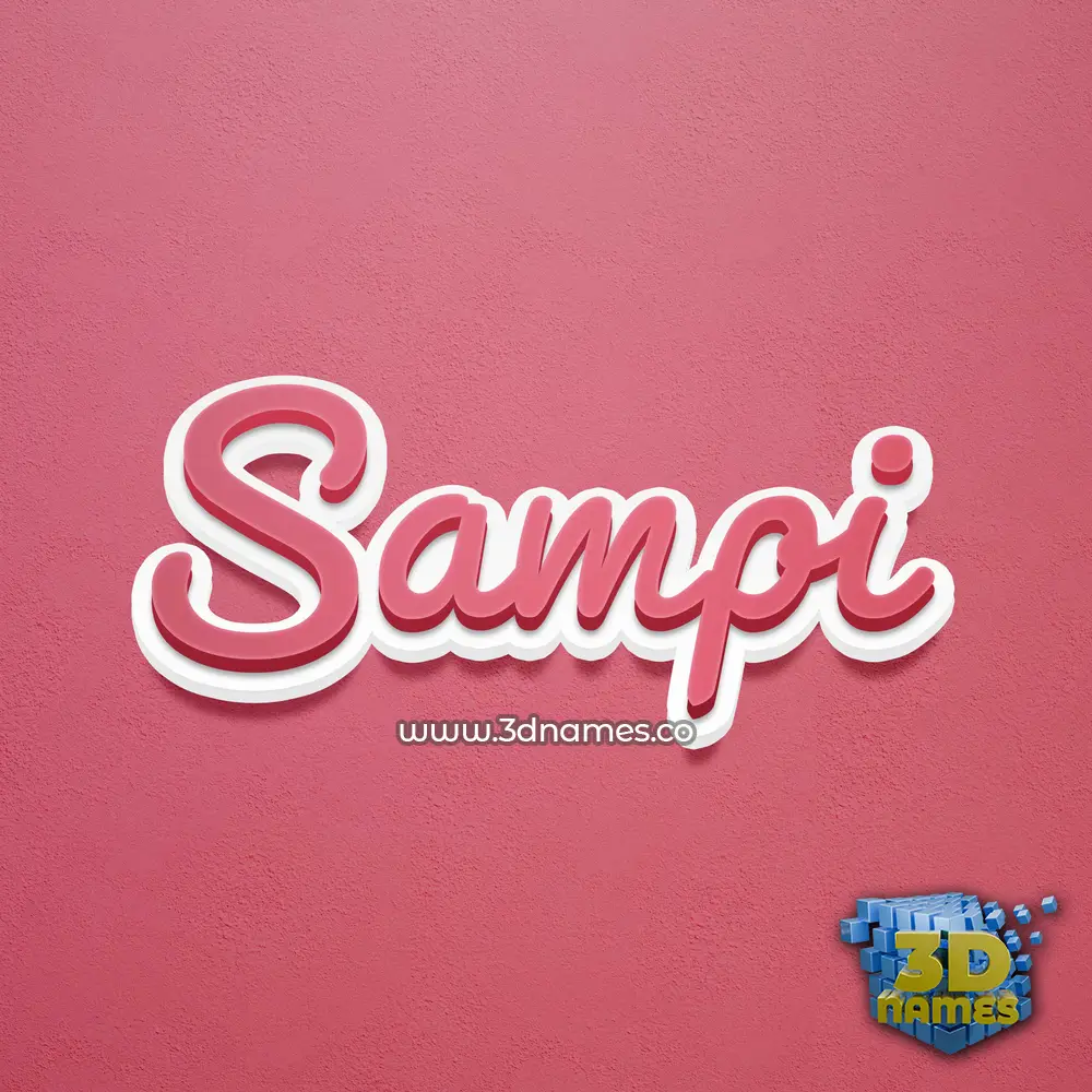 sampi in Red Scribble style - 3D name wallpaper