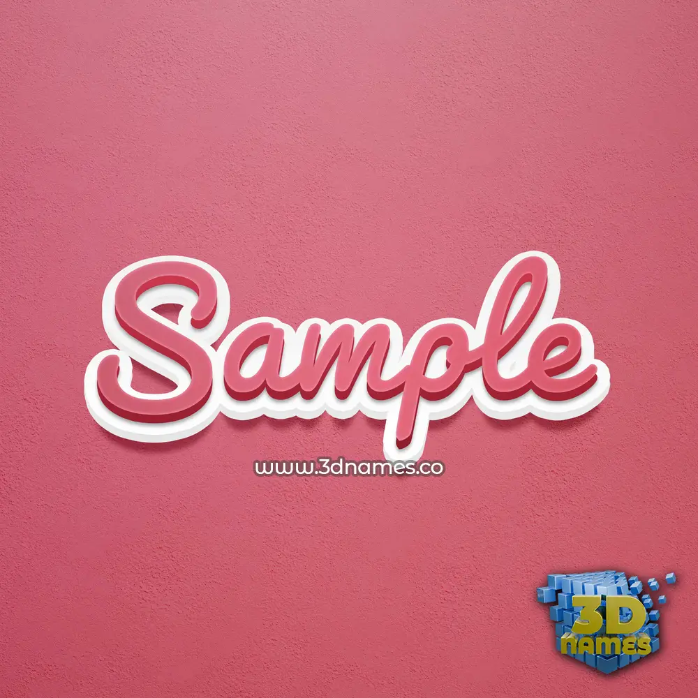 sample in Red Scribble style - 3D name wallpaper