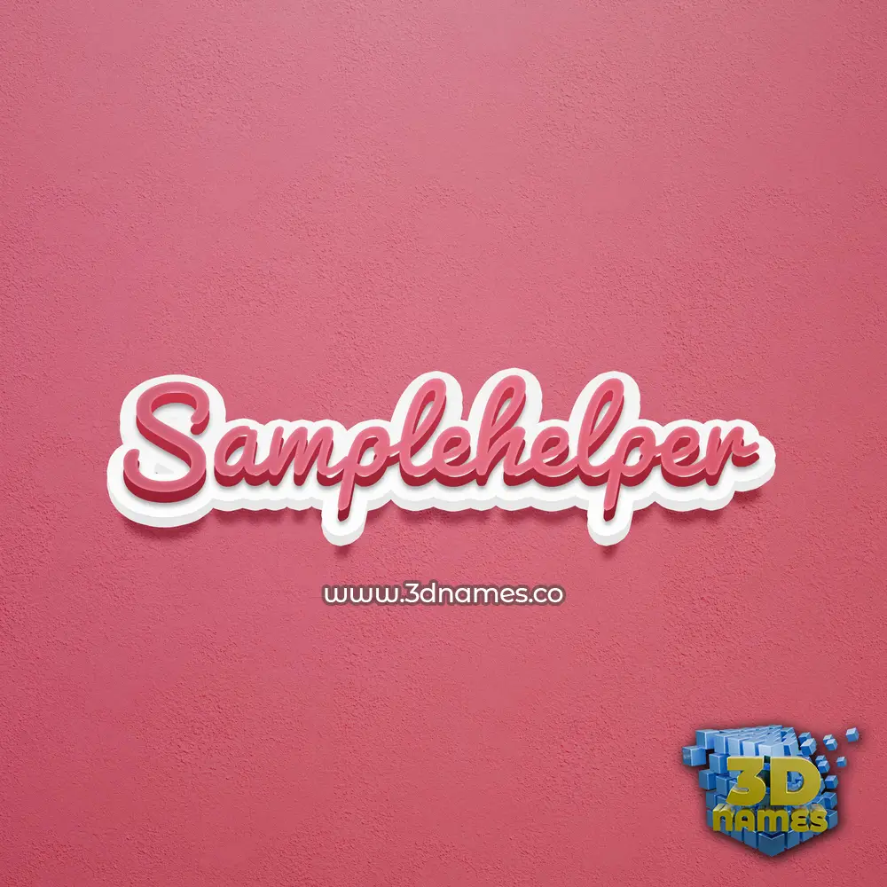 samplehelper in Red Scribble style - 3D name wallpaper