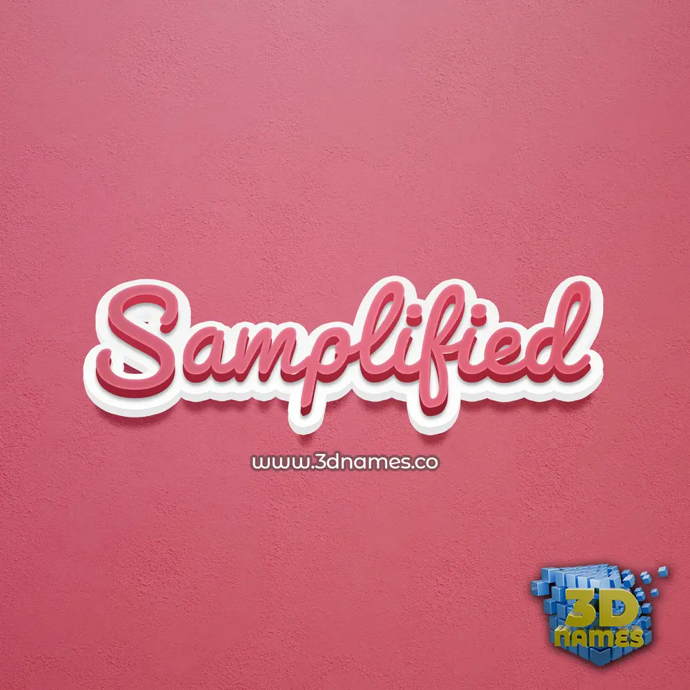 samplified in Red Scribble style - 3D name wallpaper