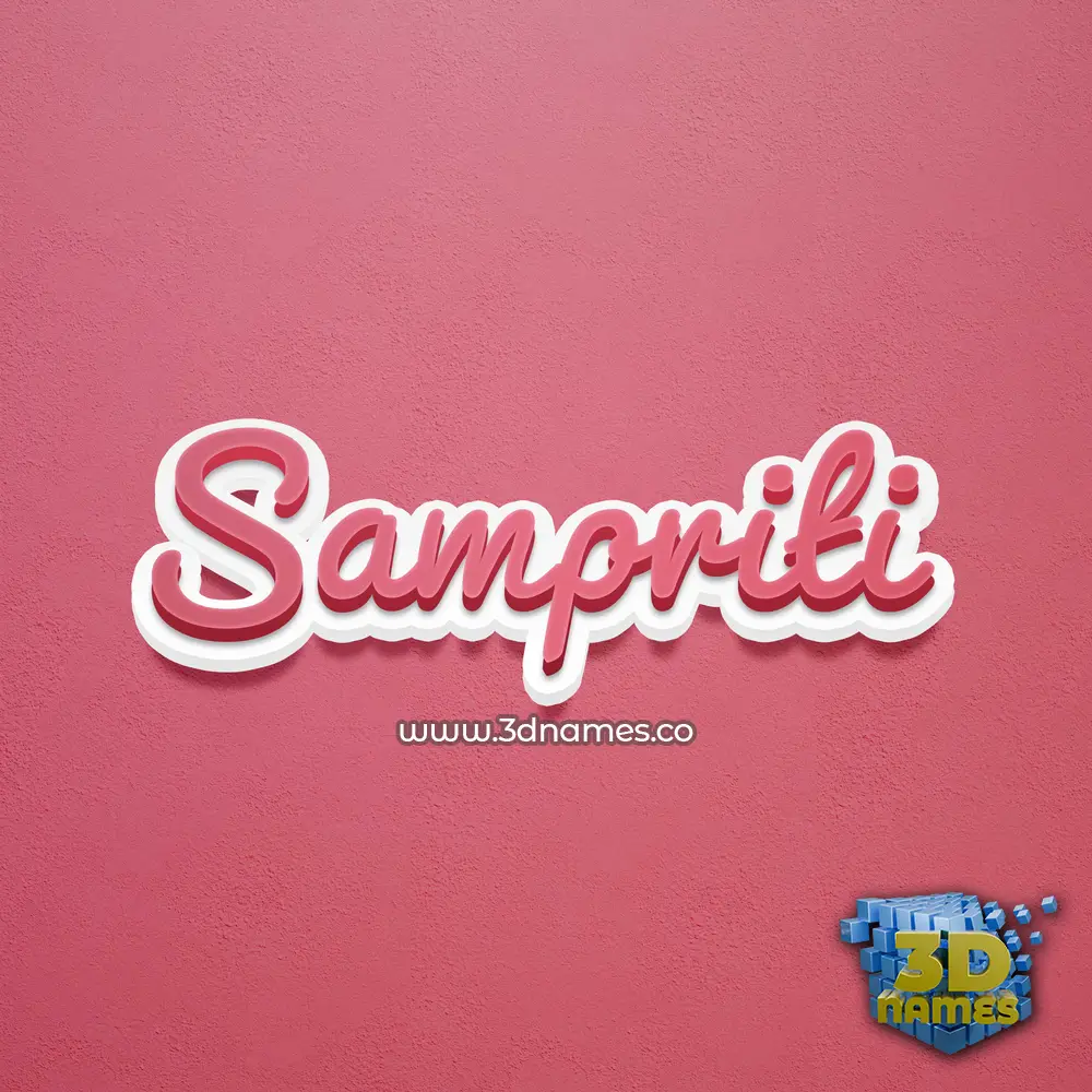 sampriti in Red Scribble style - 3D name wallpaper