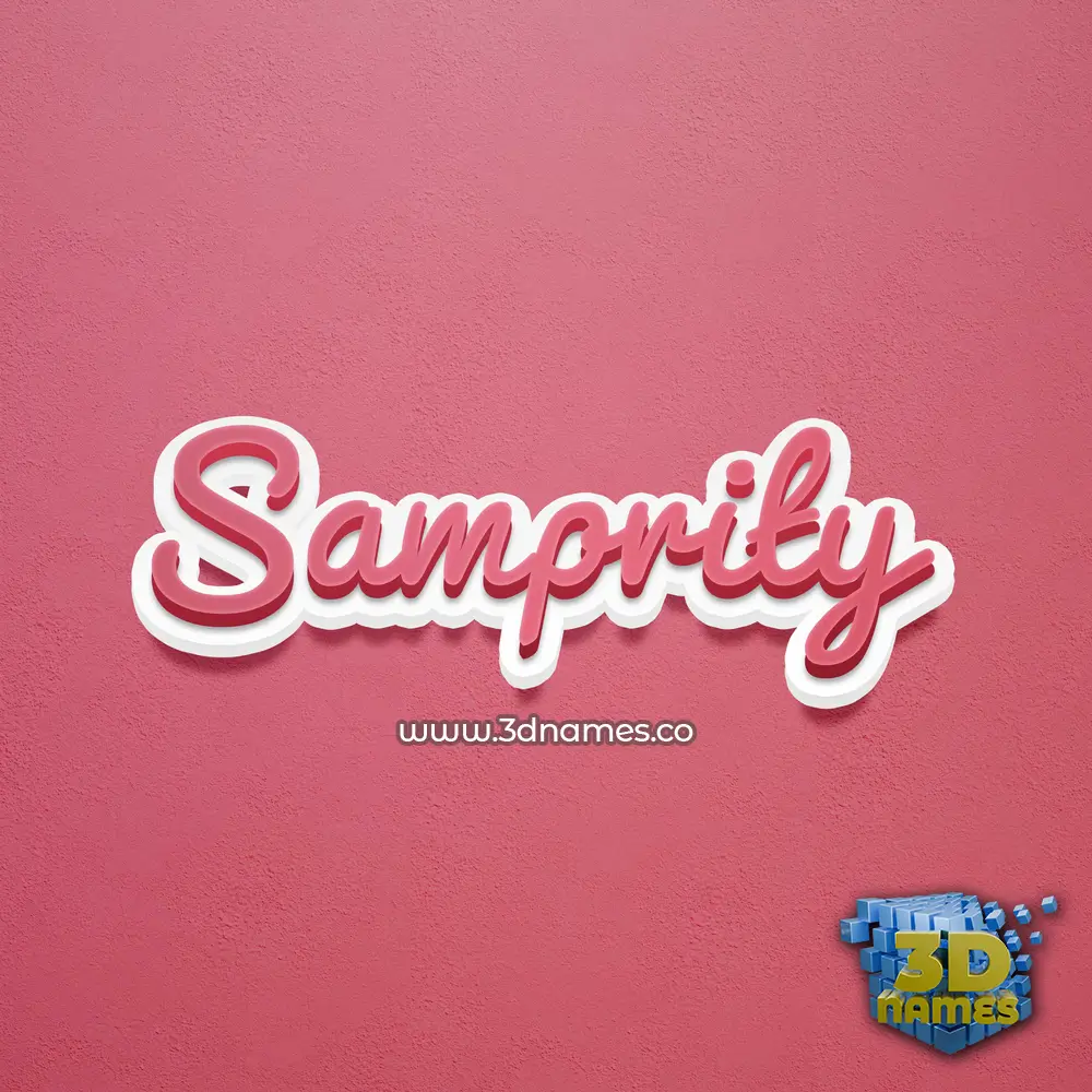 samprity in Red Scribble style - 3D name wallpaper