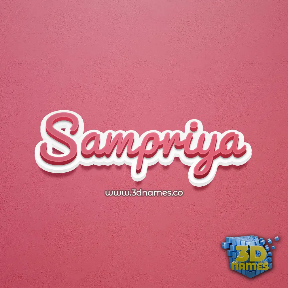 sampriya in Red Scribble style - 3D name wallpaper