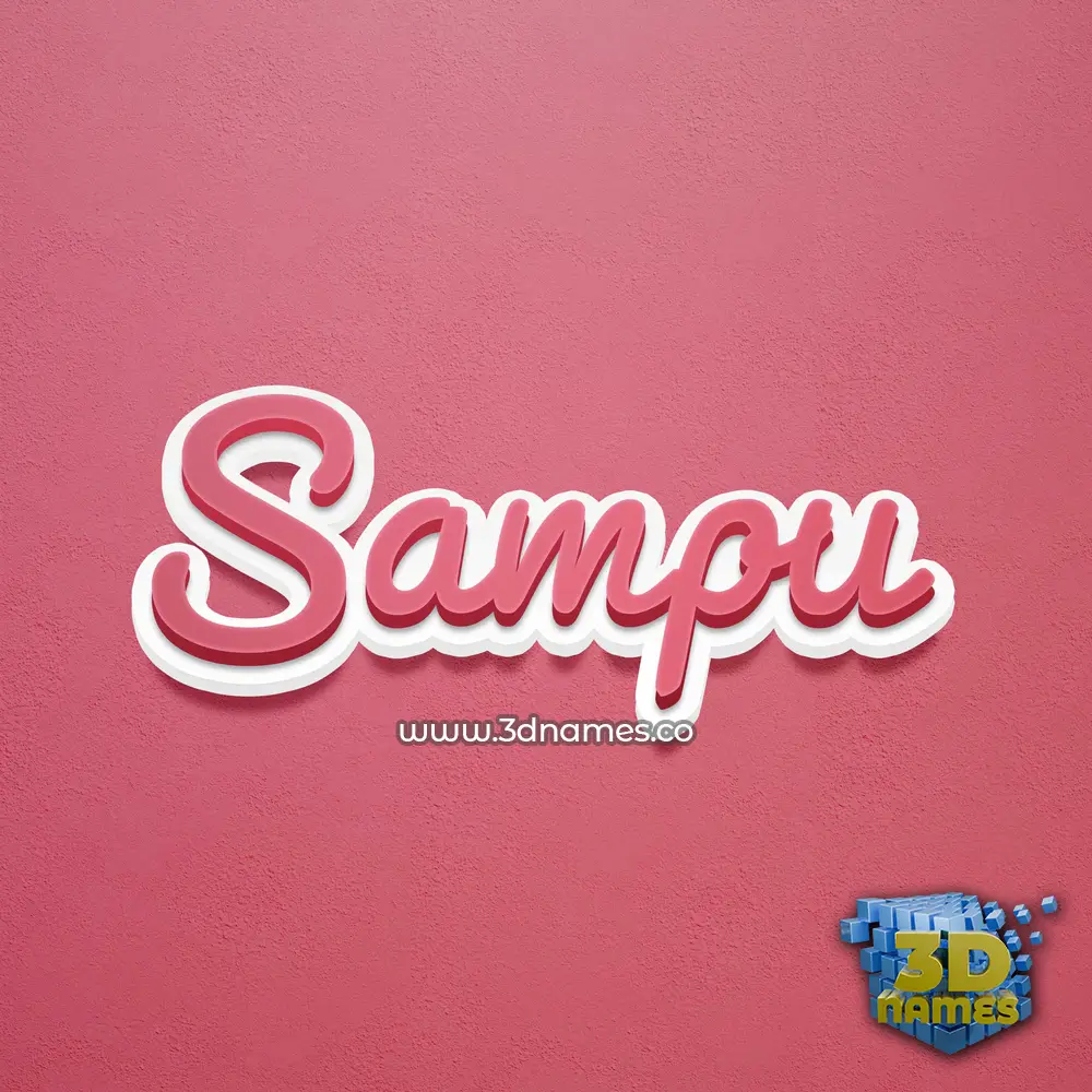 sampu in Red Scribble style - 3D name wallpaper