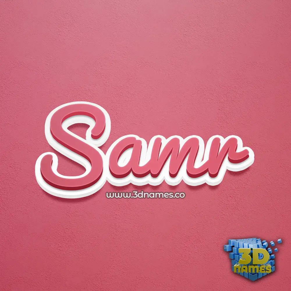 samr in Red Scribble style - 3D name wallpaper