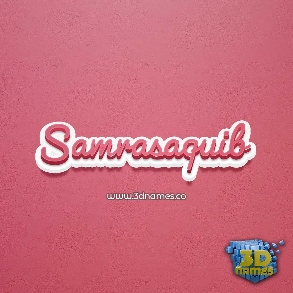 samrasaquib in Red Scribble style - 3D name wallpaper