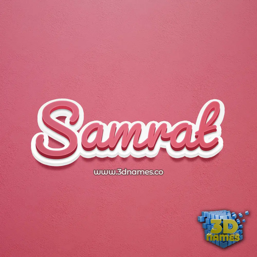 samrat in Red Scribble style - 3D name wallpaper