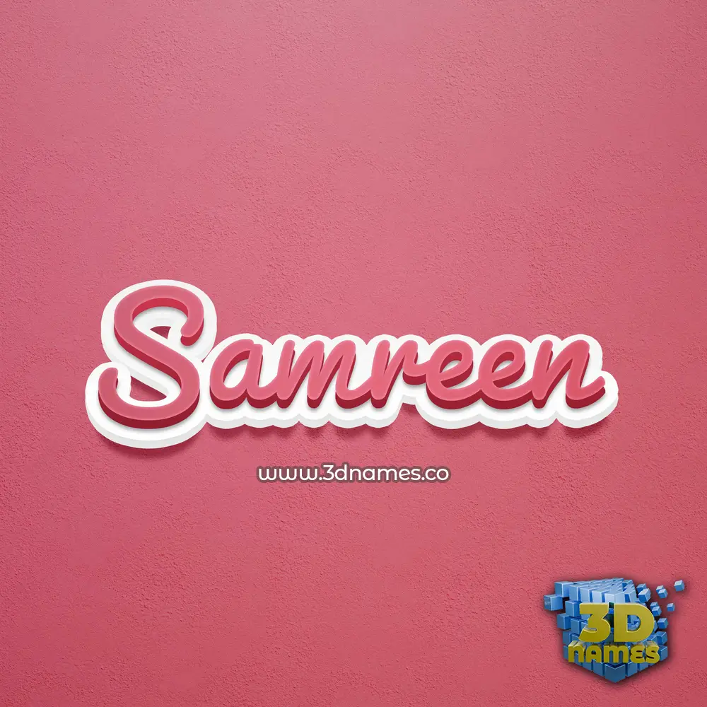 samreen in Red Scribble style - 3D name wallpaper