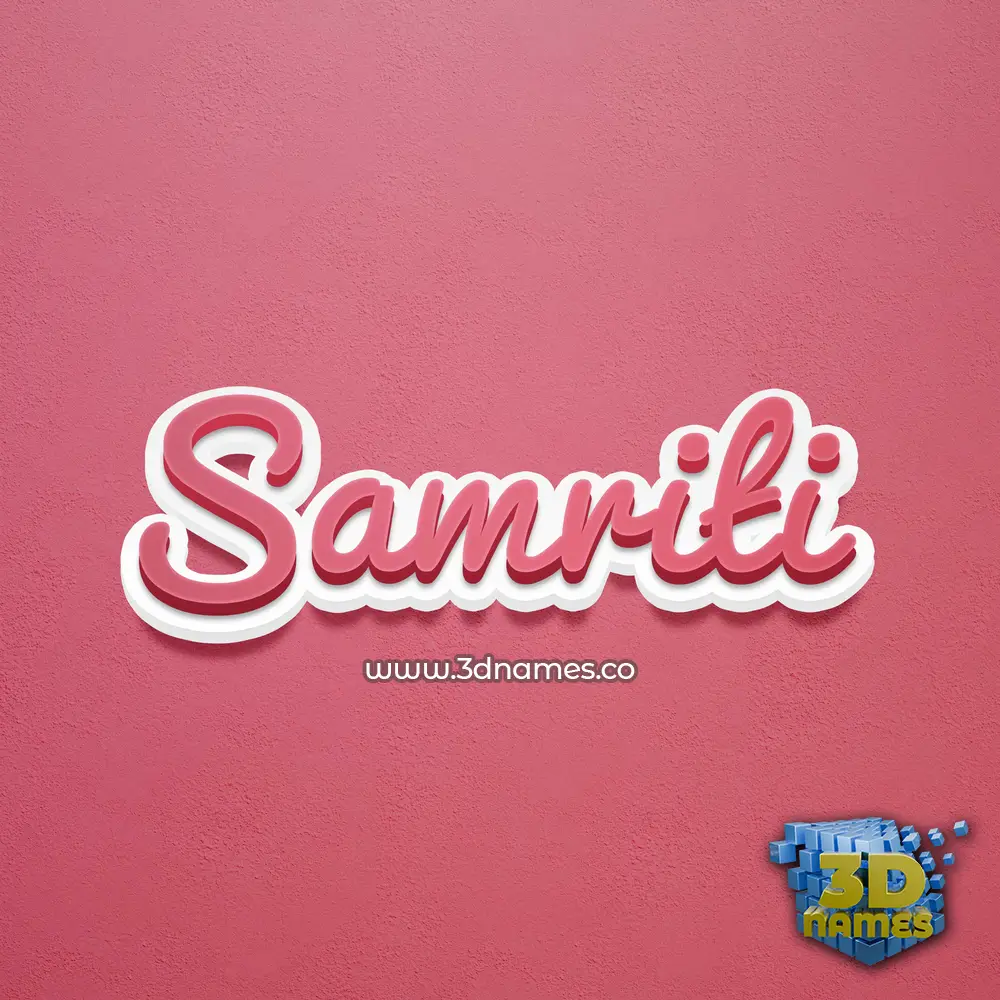 samriti in Red Scribble style - 3D name wallpaper