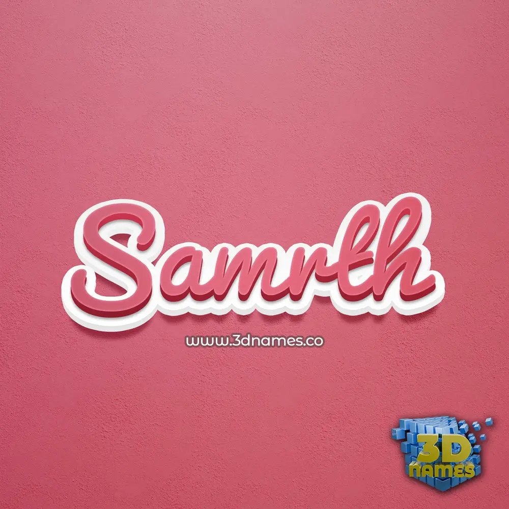 samrth in Red Scribble style - 3D name wallpaper
