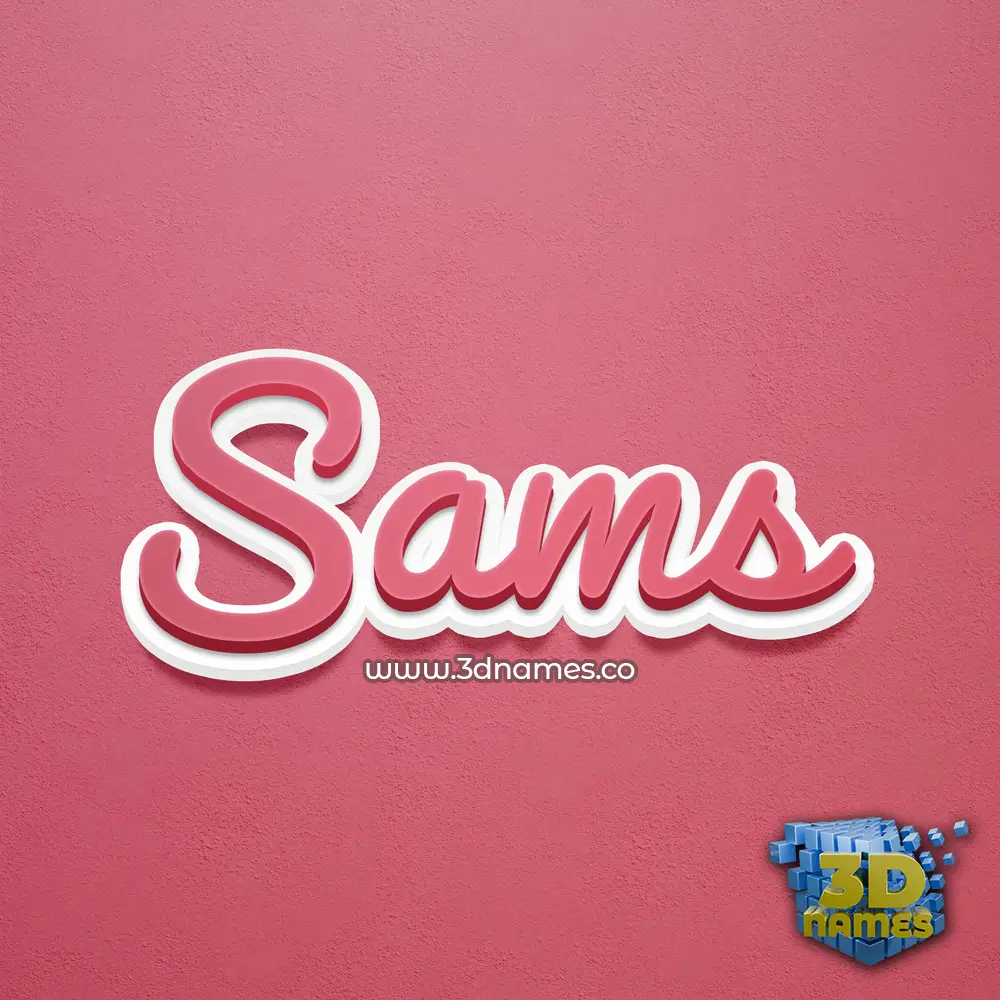 sams in Red Scribble style - 3D name wallpaper