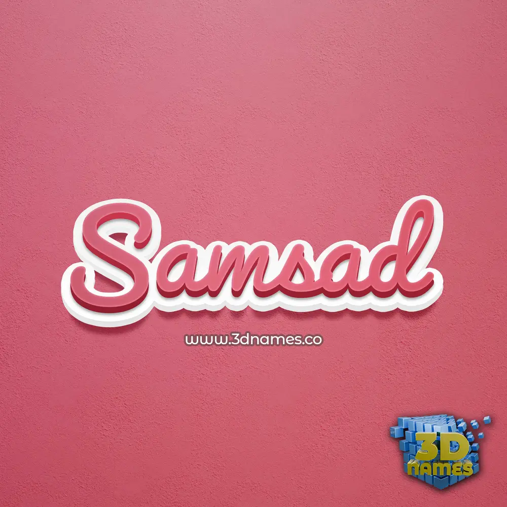 samsad in Red Scribble style - 3D name wallpaper