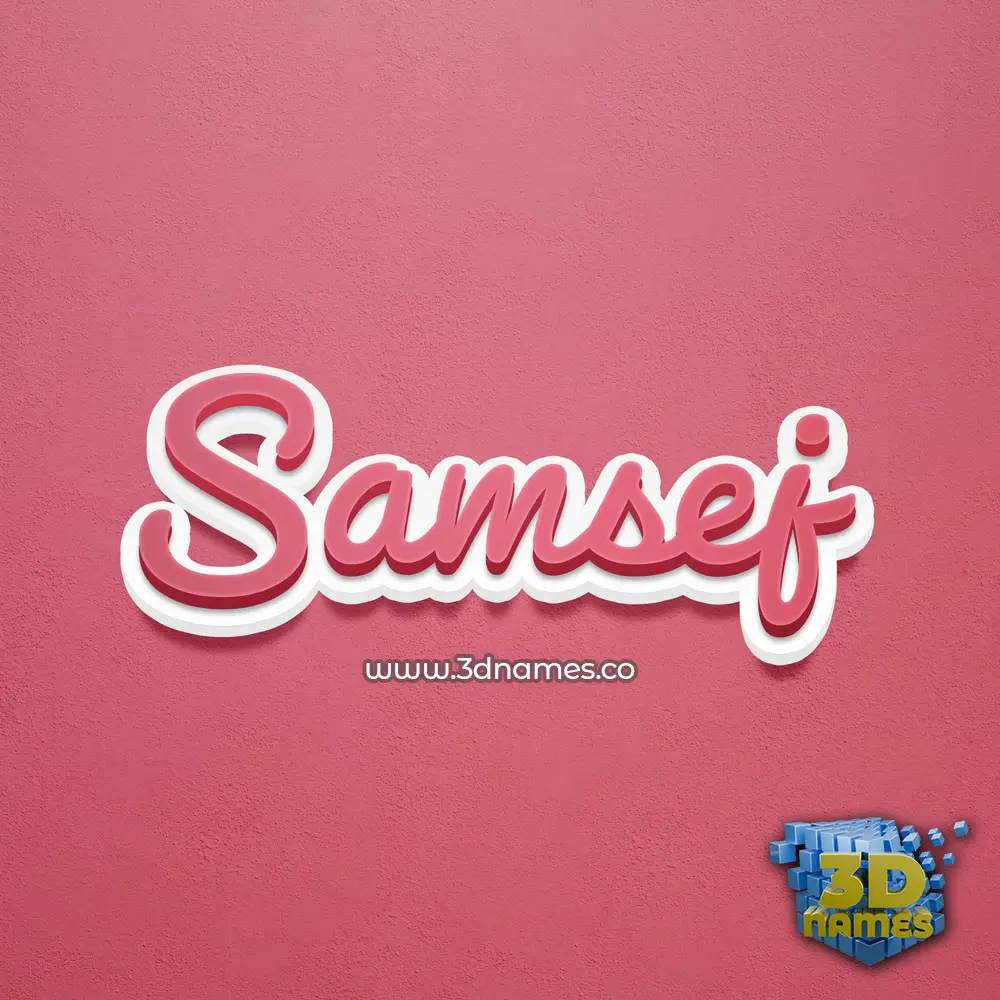 samsej in Red Scribble style - 3D name wallpaper