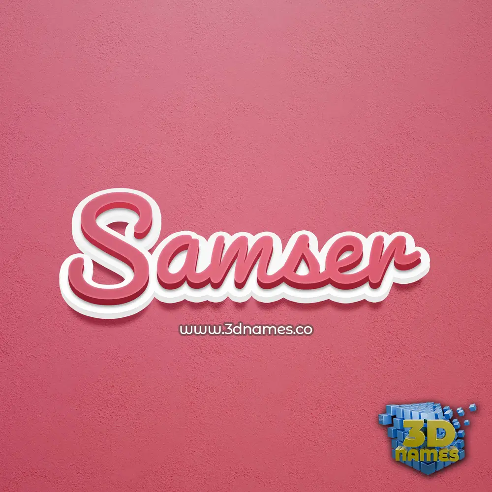 samser in Red Scribble style - 3D name wallpaper