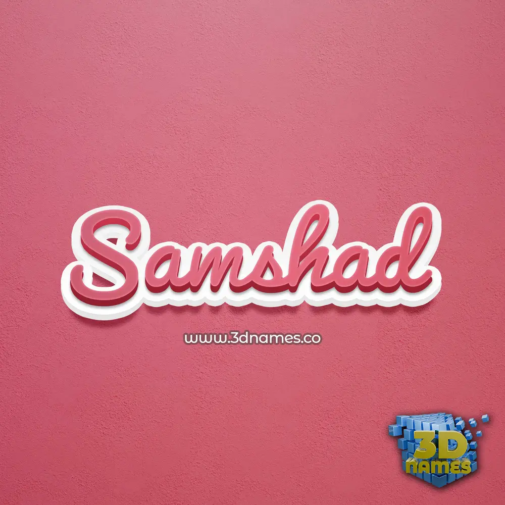 samshad in Red Scribble style - 3D name wallpaper
