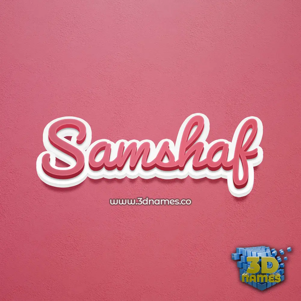 samshaf in Red Scribble style - 3D name wallpaper