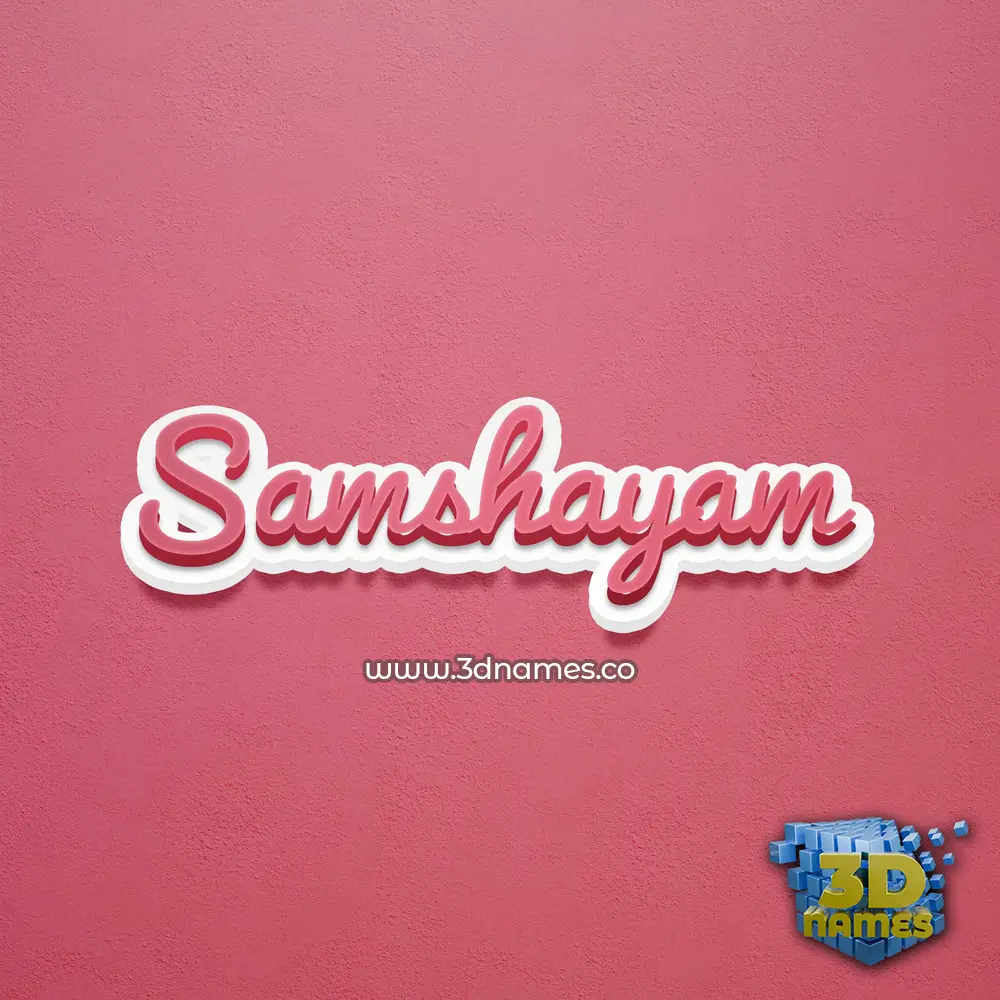 samshayam in Red Scribble style - 3D name wallpaper