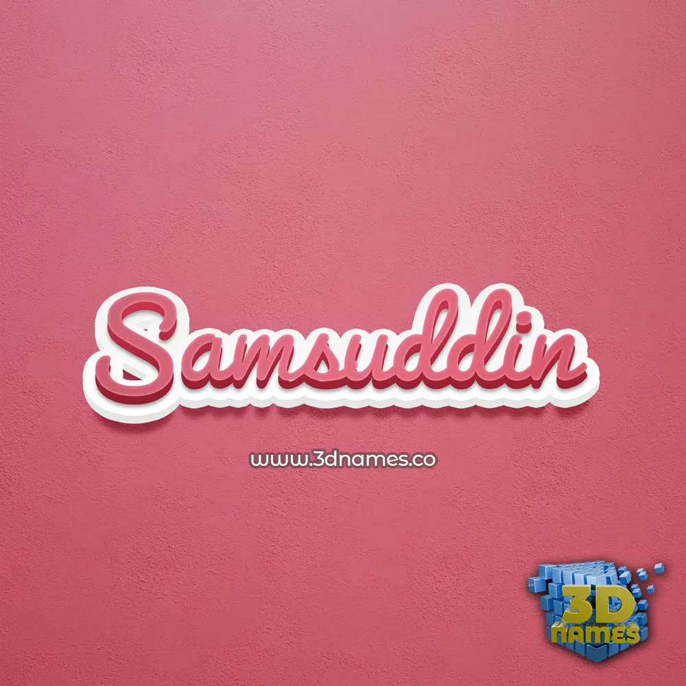 samsuddin in Red Scribble style - 3D name wallpaper