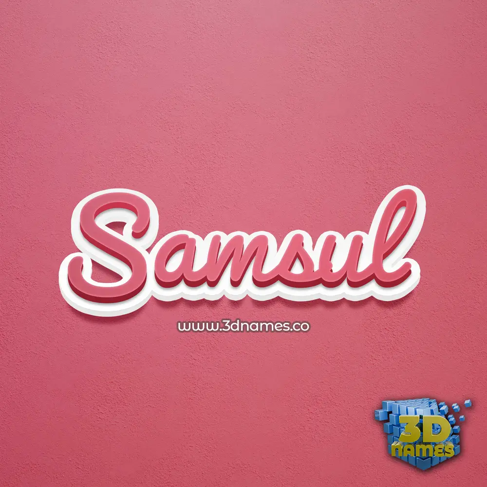 samsul in Red Scribble style - 3D name wallpaper