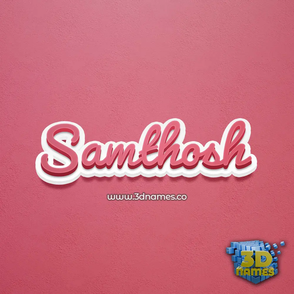 samthosh in Red Scribble style - 3D name wallpaper