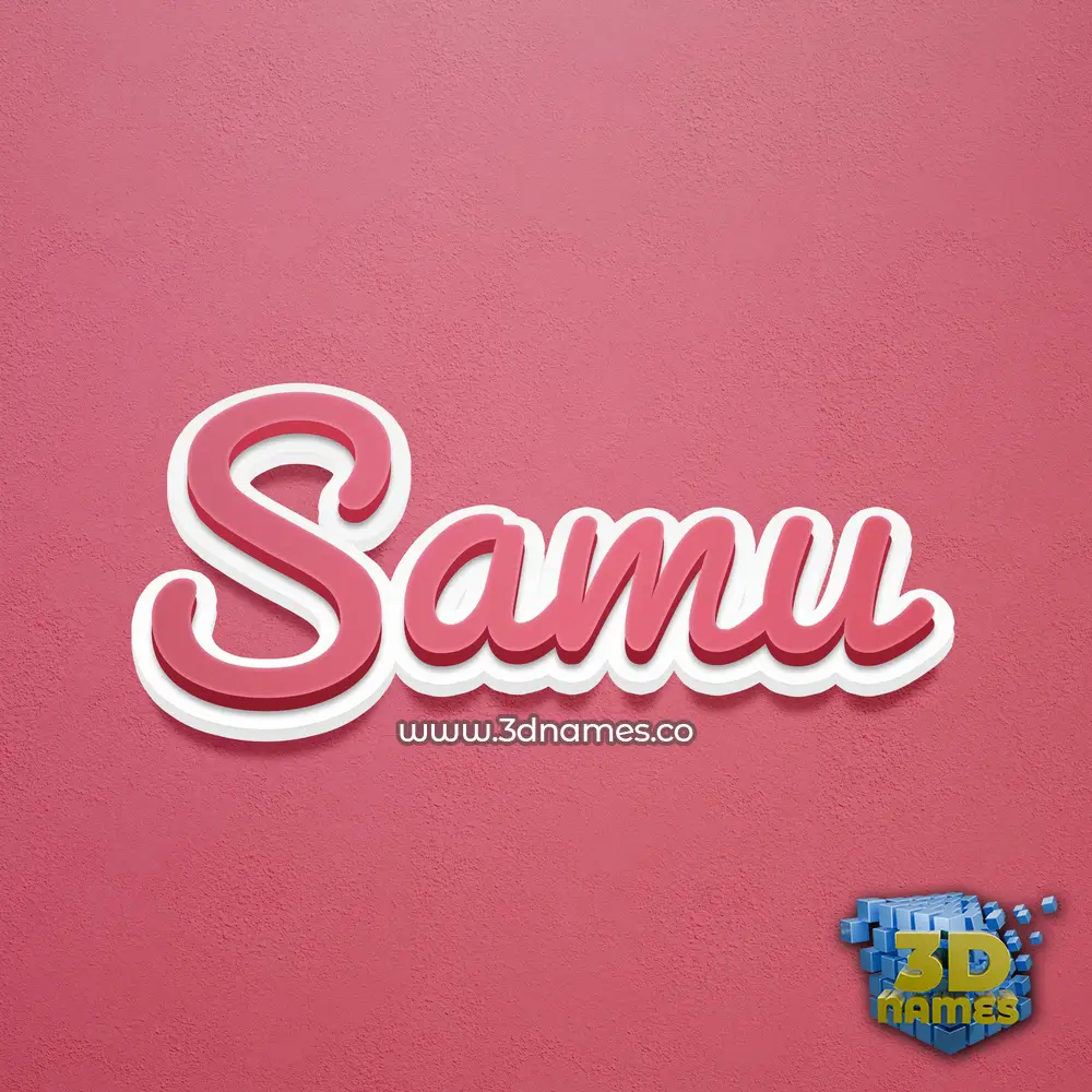 samu in Red Scribble style - 3D name wallpaper