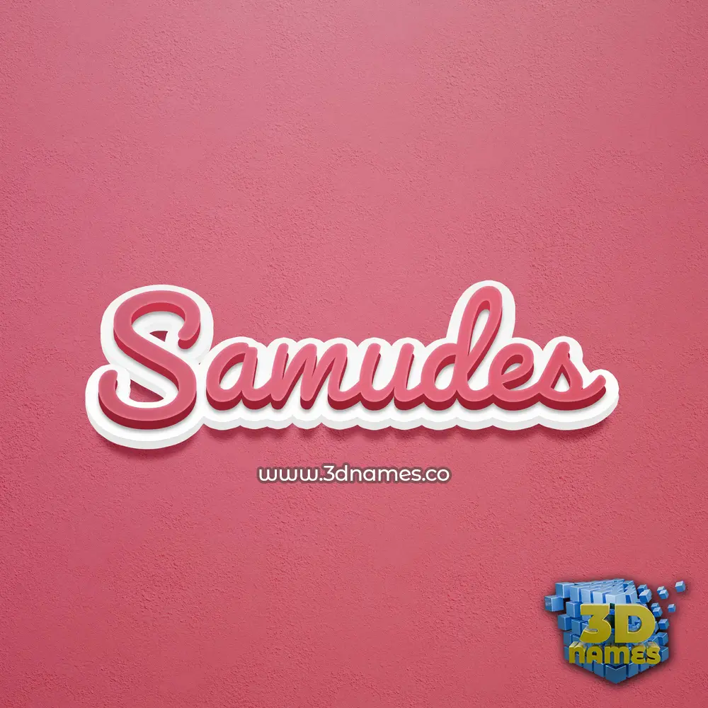 samudes in Red Scribble style - 3D name wallpaper