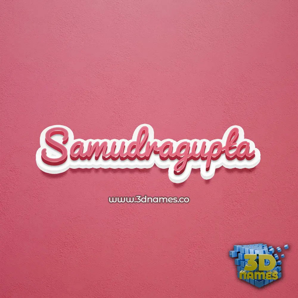 samudragupta in Red Scribble style - 3D name wallpaper