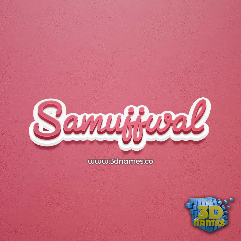 samujjwal in Red Scribble style - 3D name wallpaper