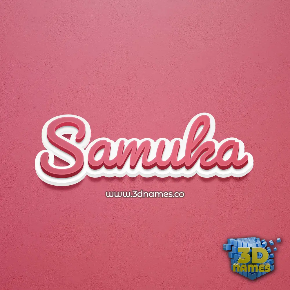 samuka in Red Scribble style - 3D name wallpaper