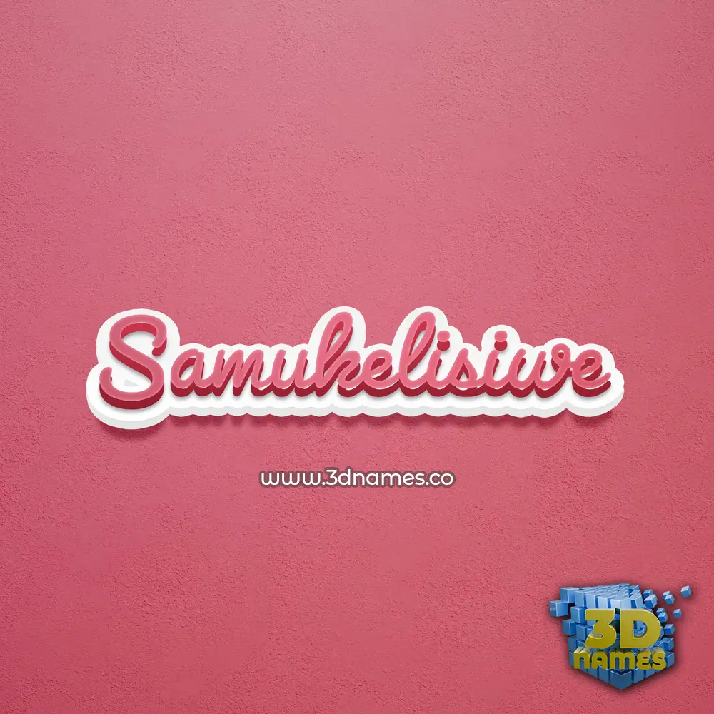 samukelisiwe in Red Scribble style - 3D name wallpaper