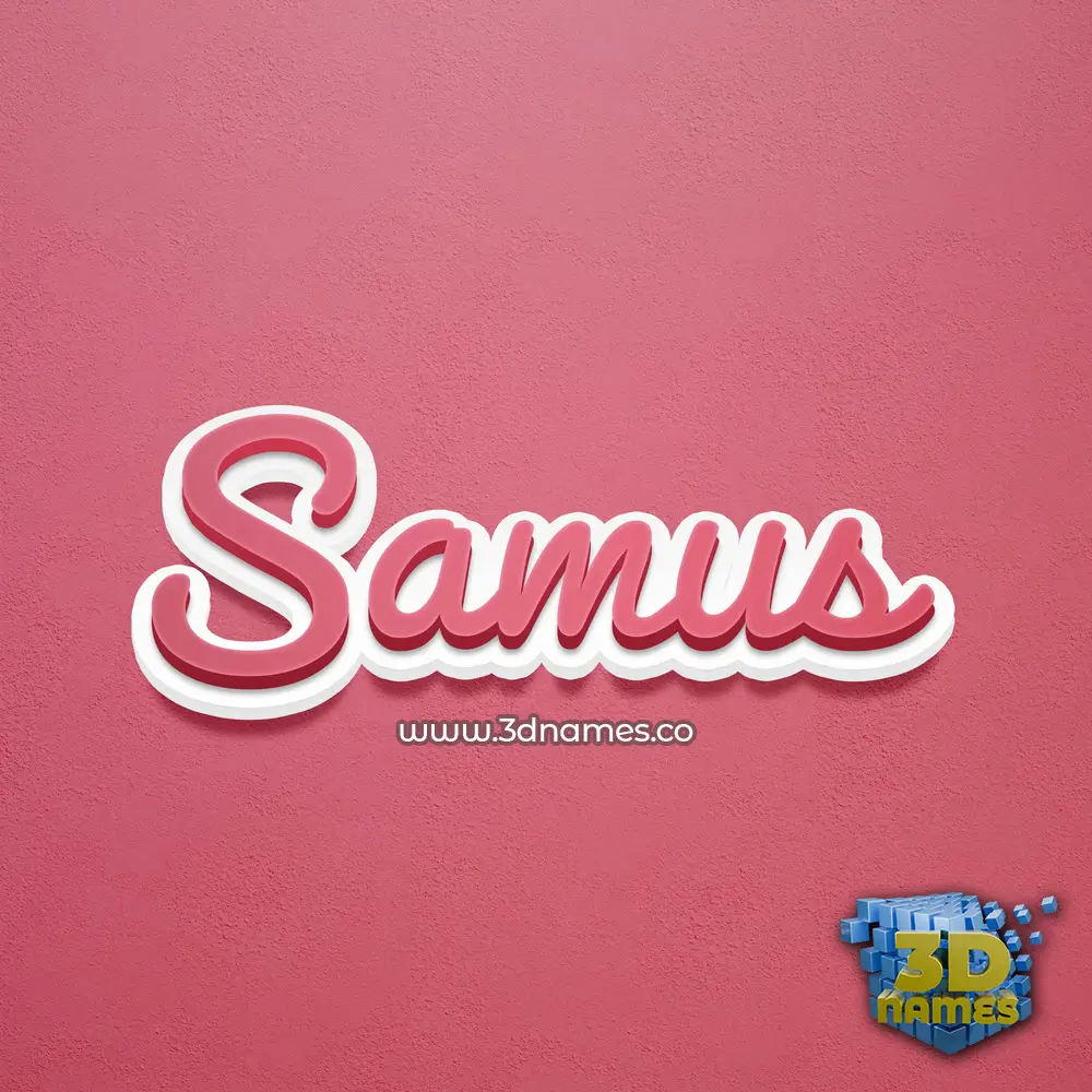 samus in Red Scribble style - 3D name wallpaper