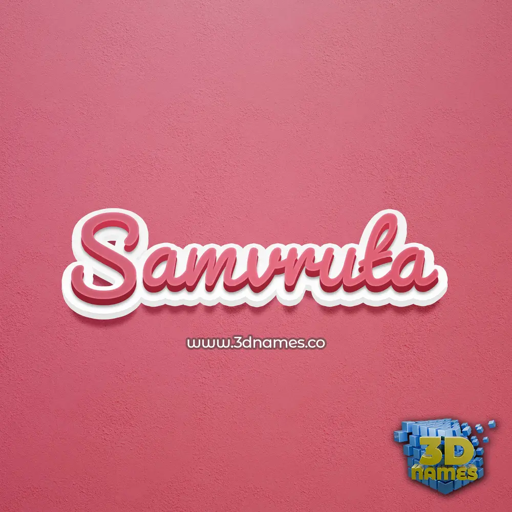 samvruta in Red Scribble style - 3D name wallpaper