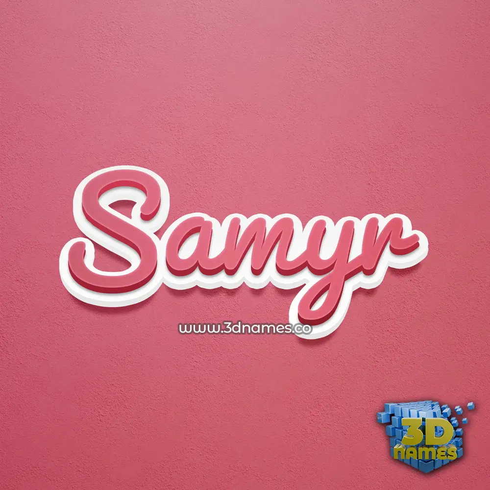 samyr in Red Scribble style - 3D name wallpaper