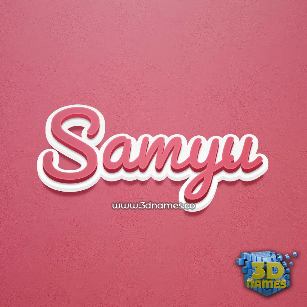samyu in Red Scribble style - 3D name wallpaper