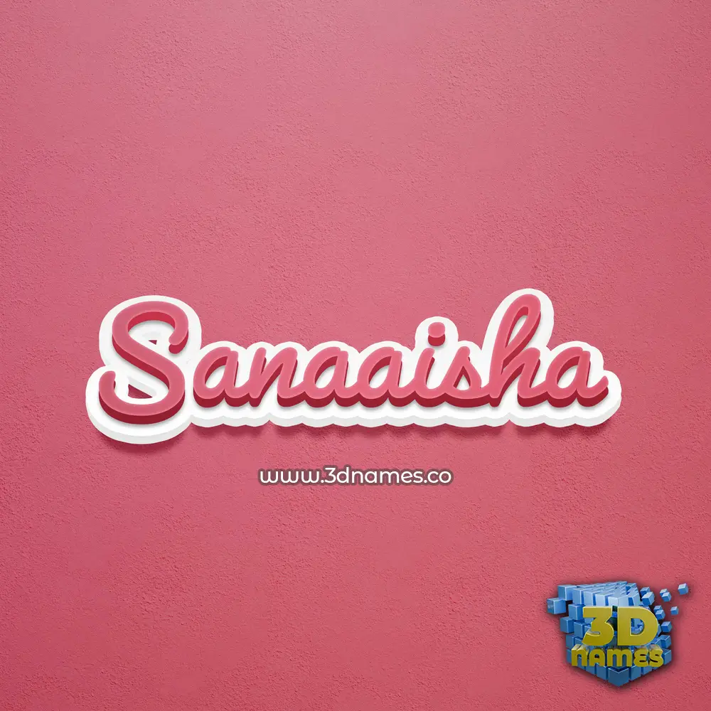 sanaaisha in Red Scribble style - 3D name wallpaper