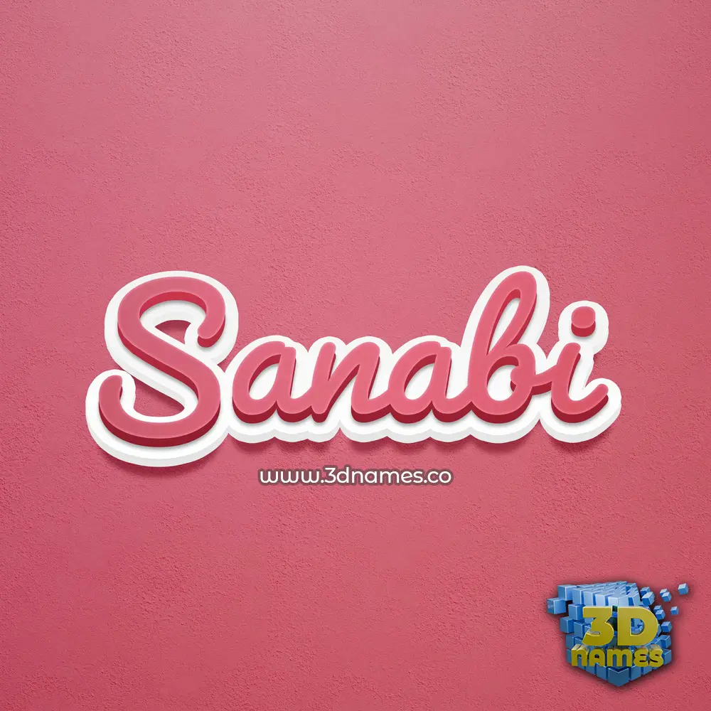 sanabi in Red Scribble style - 3D name wallpaper