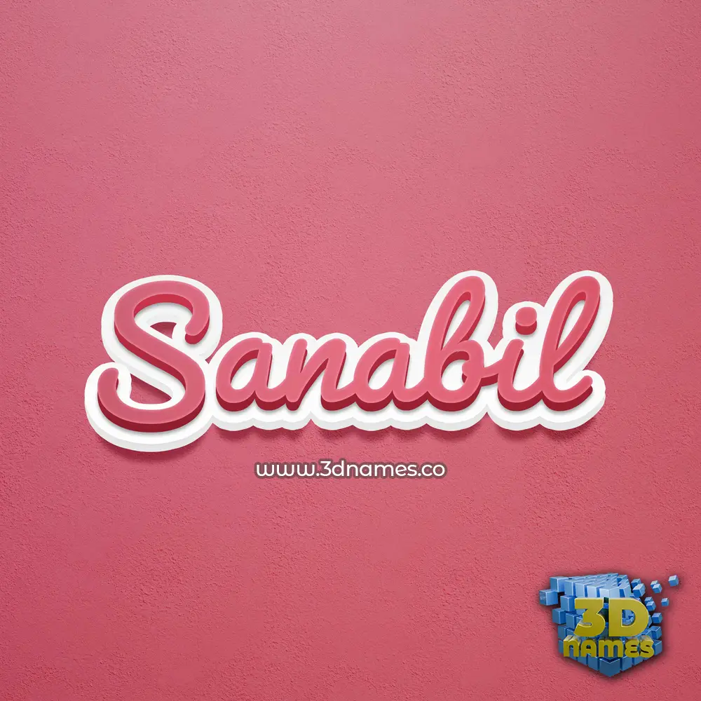 sanabil in Red Scribble style - 3D name wallpaper