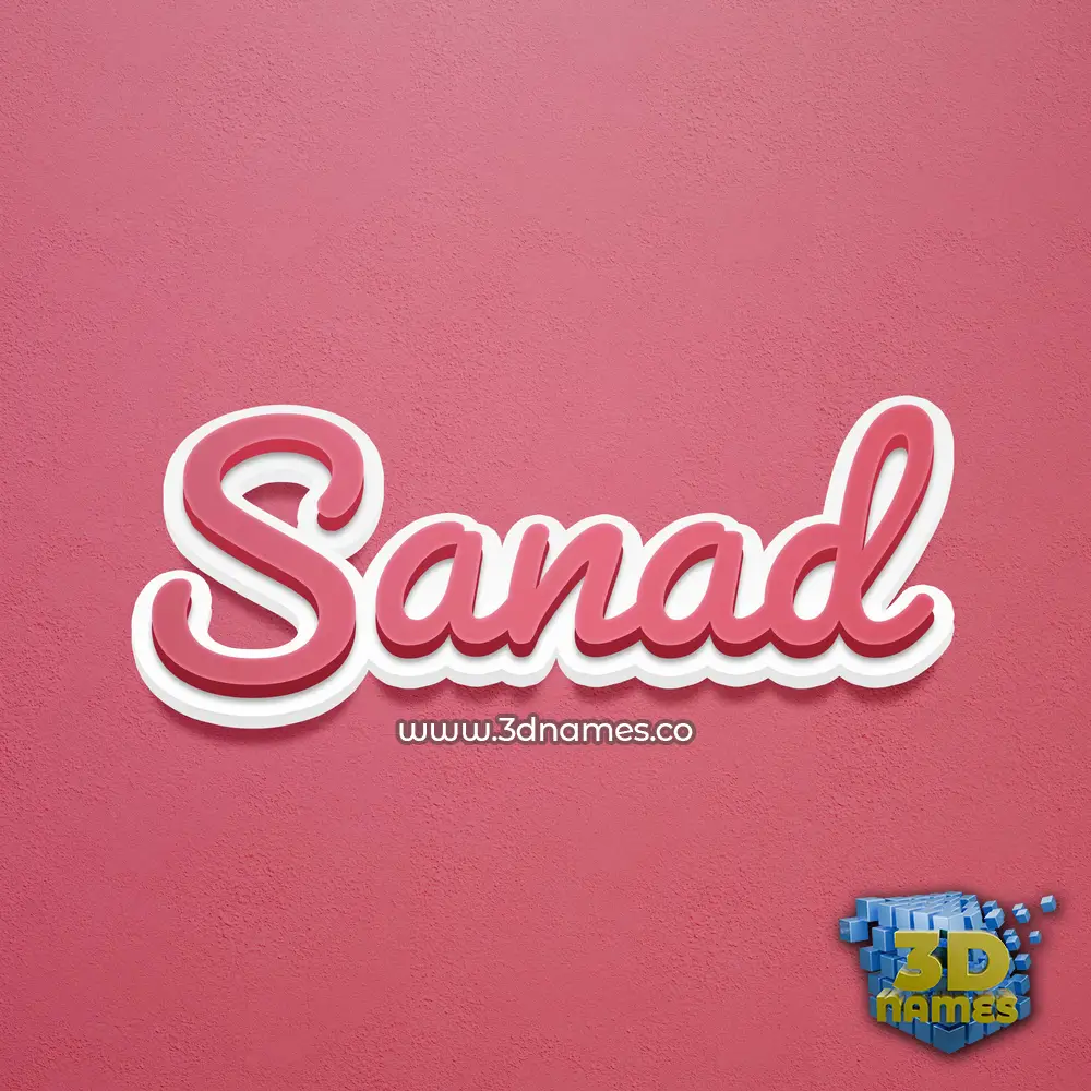 sanad in Red Scribble style - 3D name wallpaper