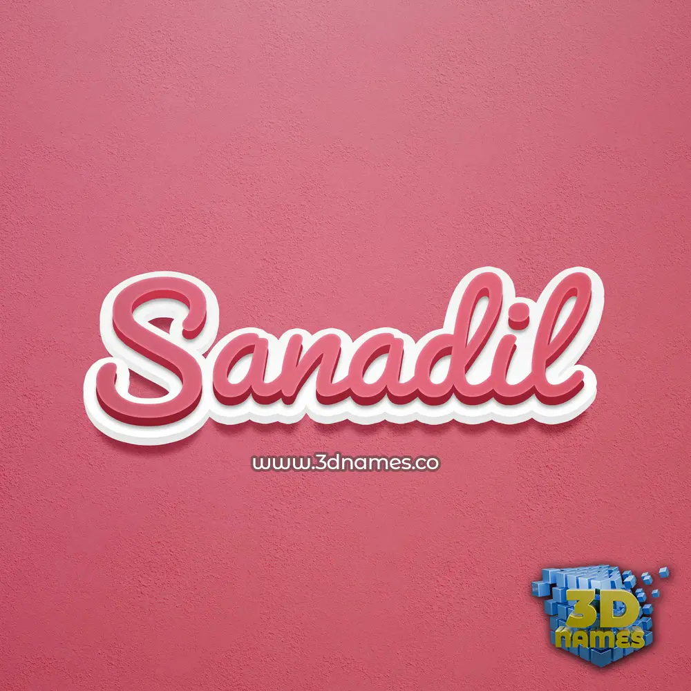 sanadil in Red Scribble style - 3D name wallpaper